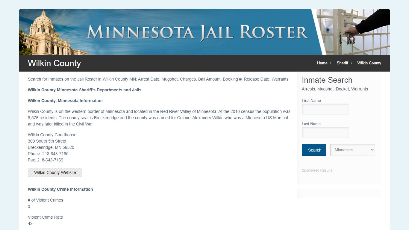 Wilkin County | Jail Roster Search - MinnesotaJailRoster.com